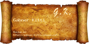 Gabner Kitti névjegykártya